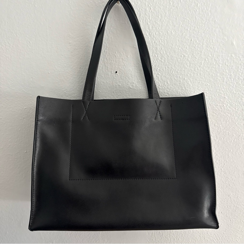 Banana republic Sleek Black Leather Tote Bag